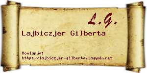 Lajbiczjer Gilberta névjegykártya